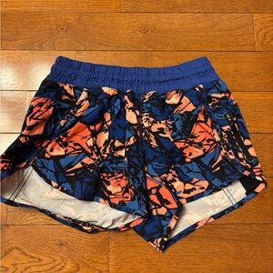 Lululemon Blue and Orange Tracker Shorts